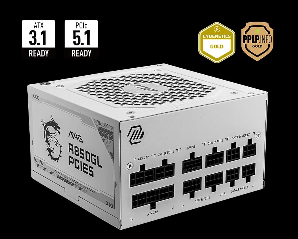PSU MSI MAG A850GL PCIE5 White