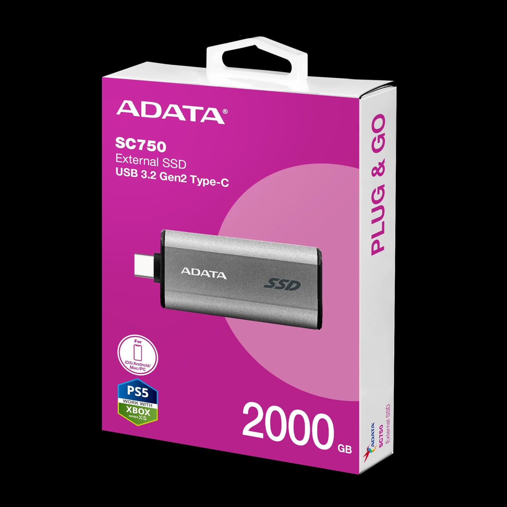 Adata EXT SSD SC750 2TB Usb-c